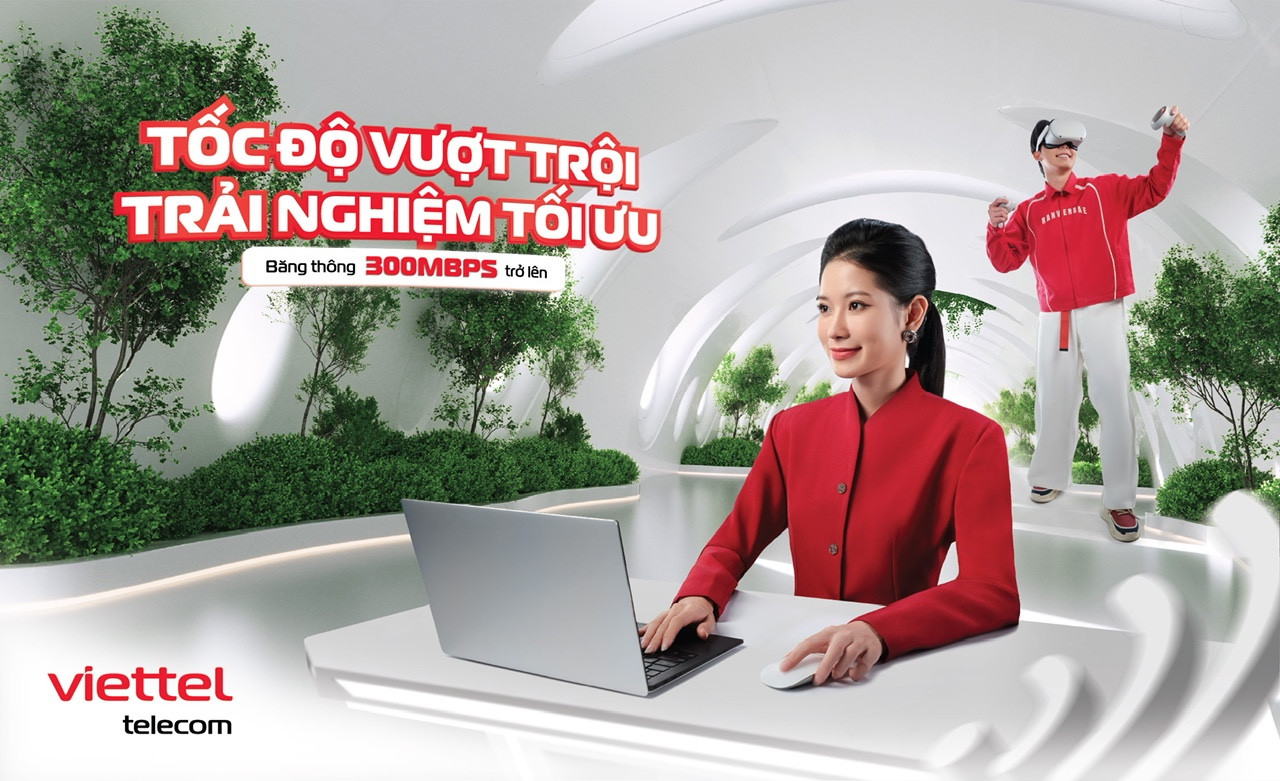 Viettel cung cấp nhóm gói cước internet tốc độ tối thiểu từ 300 Mbps