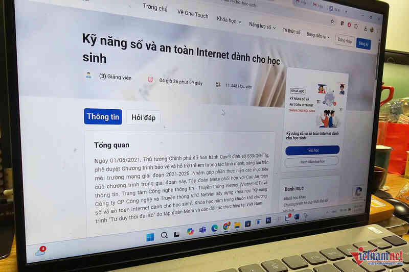 Hơn 11.400 trẻ em tham gia khóa học trực tuyến về an toàn Internet