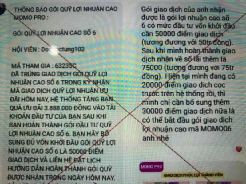 MoMo lên tiếng cảnh báo thủ đoạn lừa đảo mới: App giả mạo “MoMo Pro” dụ đầu tư, chiếm đoạt hàng trăm triệu đồng