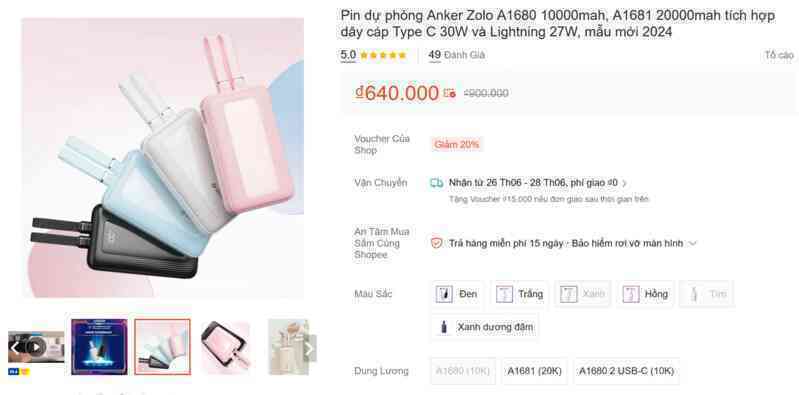 Các loại pin dự phòng nguy cơ cháy nổ có bán tại sàn thương mại ở Việt Nam