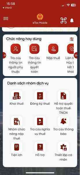 Cách cập nhật số CCCD thành mã số thuế trên eTaxMobile