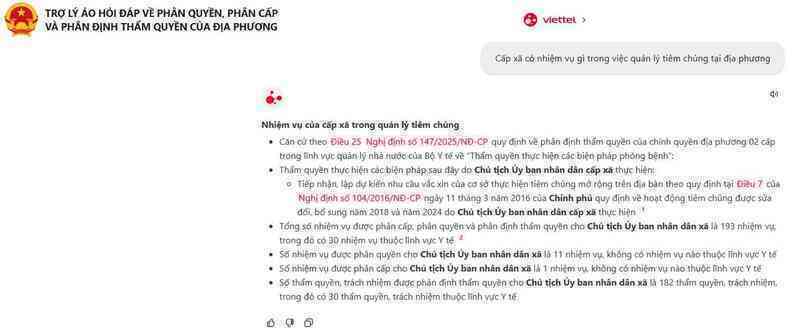 Trợ lý ảo Cán bộ công chức: Giải pháp tra cứu thẩm quyền cho chính quyền 2 cấp