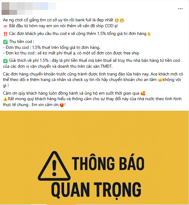 Chủ shop online đồng loạt từ chối COD, chuyển khoản thì “cấm” ghi nội dung: Chuyện gì đang diễn ra?