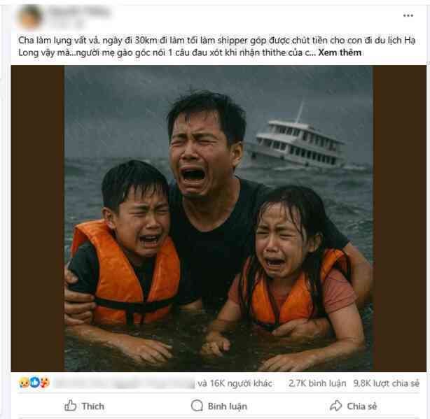 Phẫn nộ chiêu trò dùng AI bịa chuyện thương tâm, tạo ảnh giả mạo để câu tương tác từ vụ lật tàu ở Hạ Long- Ảnh 2. Phẫn nộ chiêu trò dùng AI bịa chuyện thương tâm, tạo ảnh giả mạo để câu tương tác từ vụ lật tàu ở Hạ Long- Ảnh 2.