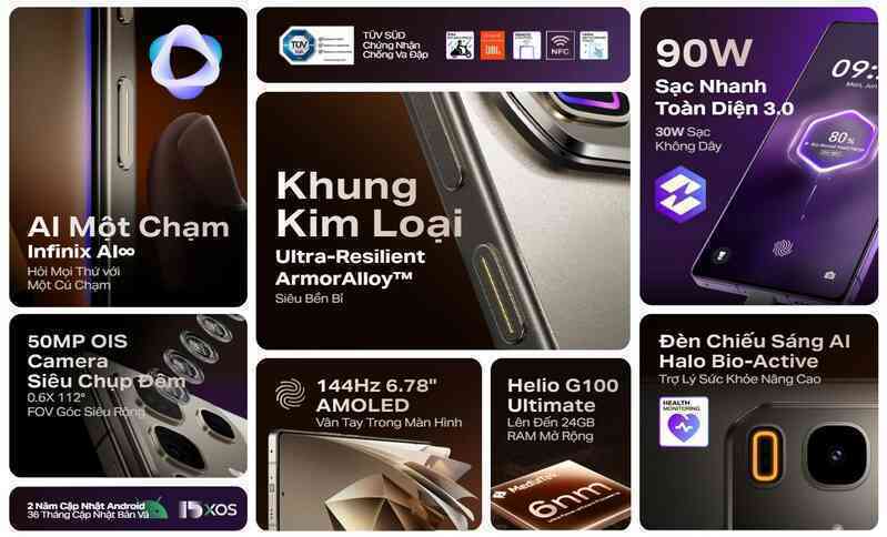 Infinix ra mắt NOTE 50 Pro Series: Sạc nhanh 90W, màn hình 144Hz AMOLED, giá chỉ từ 5.990.000 VNĐ