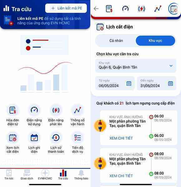 Cách tra cứu tiền điện hàng ngày trên ứng dụng của EVN