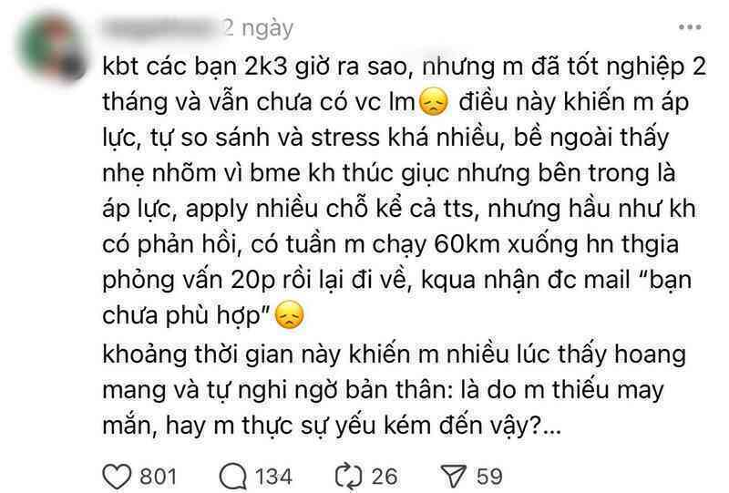 2k3 ra trường nhưng không thể kiếm việc