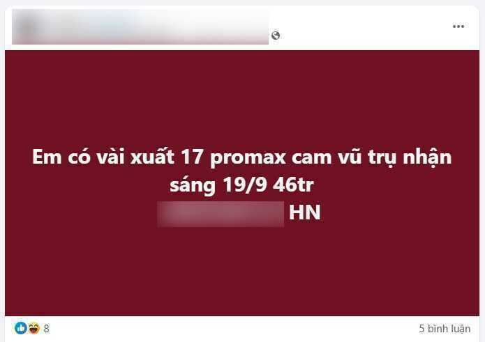 Bán suất mua sớm iPhone 17 Pro Max giá cao hơn chục triệu đồng