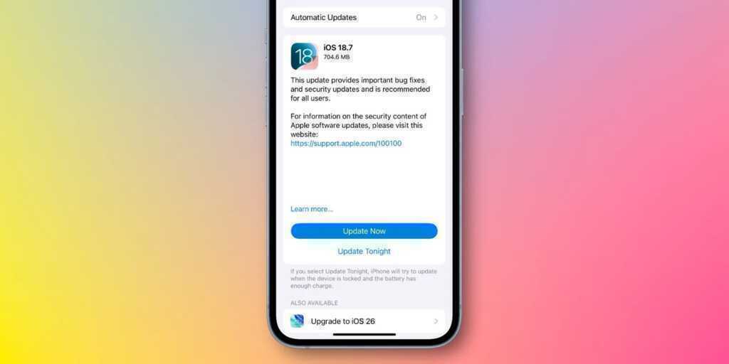 Apple phát hành iOS 18.7: Bản cập nhật khẩn cho iPhone không lên được iOS 26