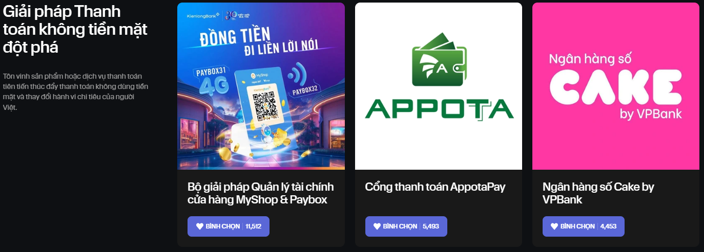 Cuộc đua nước rút tại Consumer Finance Awards: Hàng chục nghìn lượt vote trước giờ chót