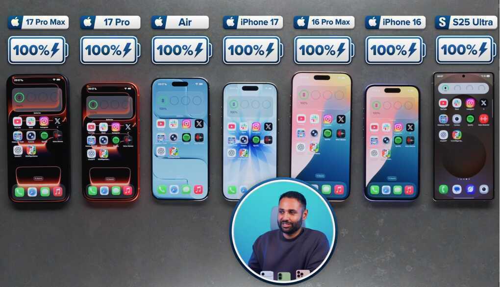 Đọ thời lượng pin loạt iPhone 17, iPhone Air và Galaxy S25 Ultra - 1