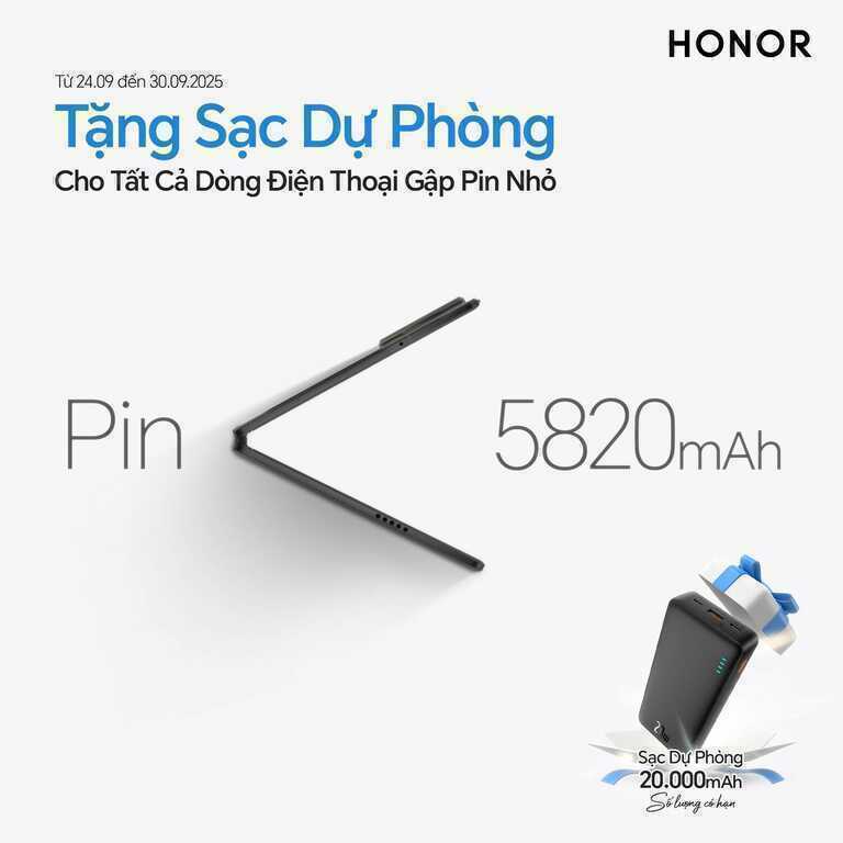 Honor lại chơi lớn: Tặng pin dự phòng và "khịa" thẳng mặt smartphone gập pin yếu của hãng S và hãng O