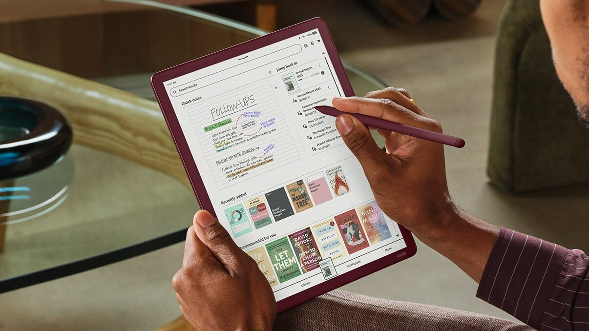Amazon ra mắt dòng Kindle Scribe mới: Mỏng hơn cả iPhone Air với 3 phiên bản và lần đầu tiên có màn hình màu- Ảnh 3. Amazon ra mắt dòng Kindle Scribe mới: Mỏng hơn cả iPhone Air với 3 phiên bản và lần đầu tiên có màn hình màu- Ảnh 3.