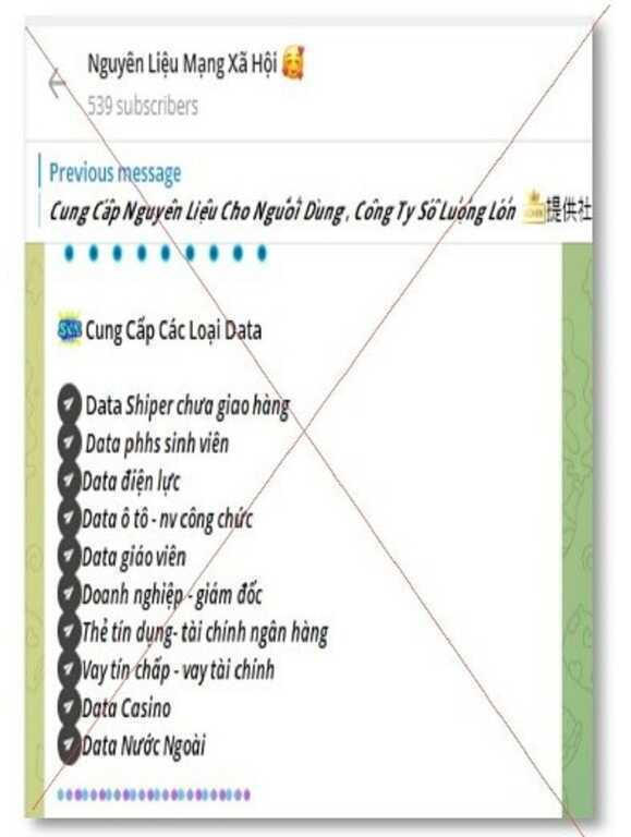 Công an cảnh báo: Thông tin cá nhân, số tài khoản ngân hàng, thẻ tín dụng… của nhiều người đang bị rao bán trên các nhóm kín- Ảnh 3. Công an cảnh báo: Thông tin cá nhân, số tài khoản ngân hàng, thẻ tín dụng… của nhiều người đang bị rao bán trên các nhóm kín- Ảnh 3.