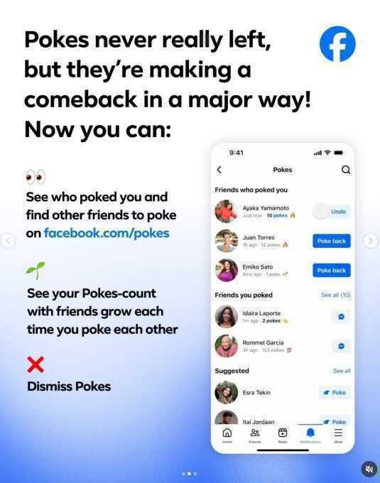 Facebook chuẩn bị sở hữu một điểm chung với quán bi-a: Meta hồi sinh tính năng "Chọc" huyền thoại- Ảnh 1. Facebook chuẩn bị sở hữu một điểm chung với quán bi-a: Meta hồi sinh tính năng "Chọc" huyền thoại- Ảnh 1.