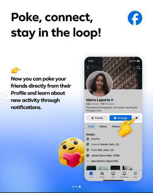 Facebook chuẩn bị sở hữu một điểm chung với quán bi-a: Meta hồi sinh tính năng "Chọc" huyền thoại- Ảnh 2. Facebook chuẩn bị sở hữu một điểm chung với quán bi-a: Meta hồi sinh tính năng "Chọc" huyền thoại- Ảnh 2.