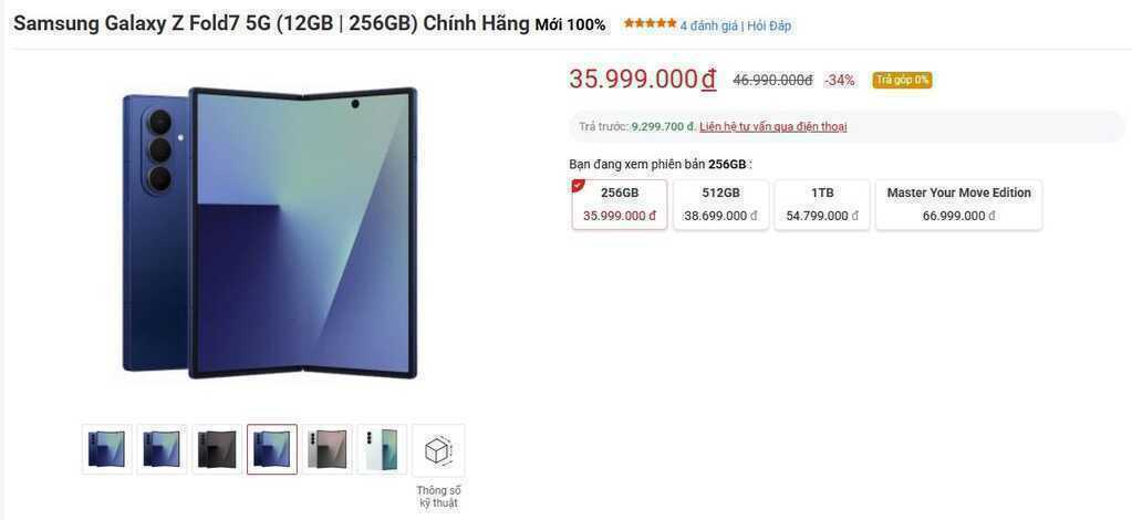 Giá Galaxy Z Fold7 giảm hơn chục triệu đồng sau nửa năm lên kệ