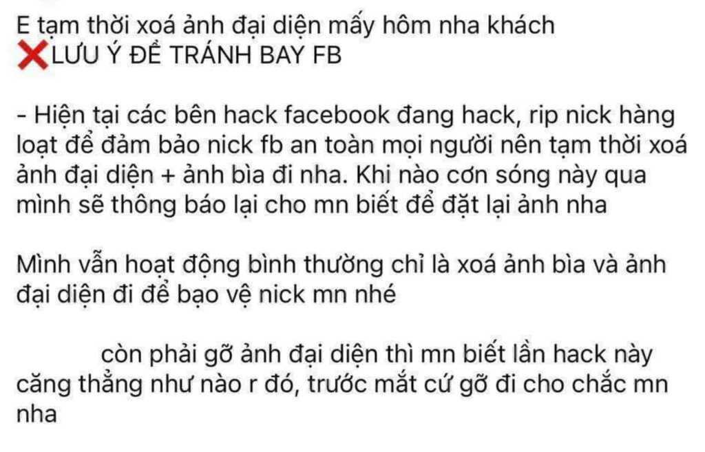 Xóa avatar Facebook khiến tài khoản trở thành 