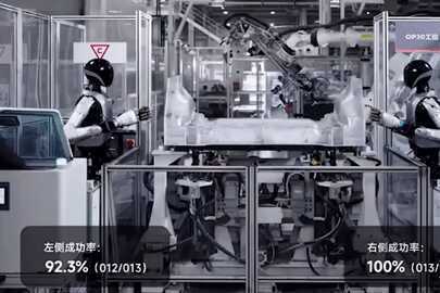 Robot hình người làm việc 3 tiếng liên tục trong nhà máy xe điện Xiaomi