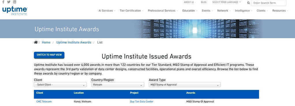 Data Center Duy Tân: Trung tâm dữ liệu tiên phong đạt chứng chỉ Uptime M&O