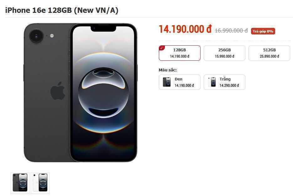Giá iPhone 16e giảm chạm đáy tại Việt Nam