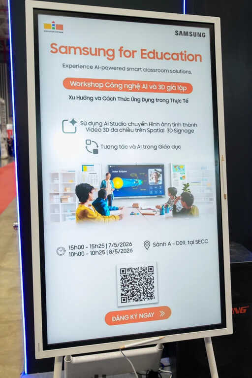 Samsung mang lớp học tương lai đến Education Vietnam 2026 với AI và màn hình 3D không kính