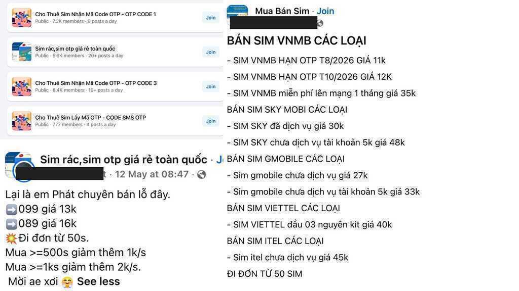 Tràn lan SIM rác rao bán công khai trên mạng xã hội