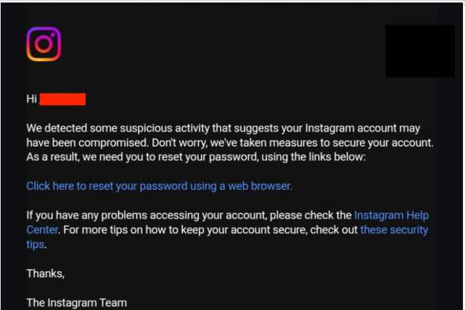 Meta gửi email cảnh báo đến người dùng Instagram