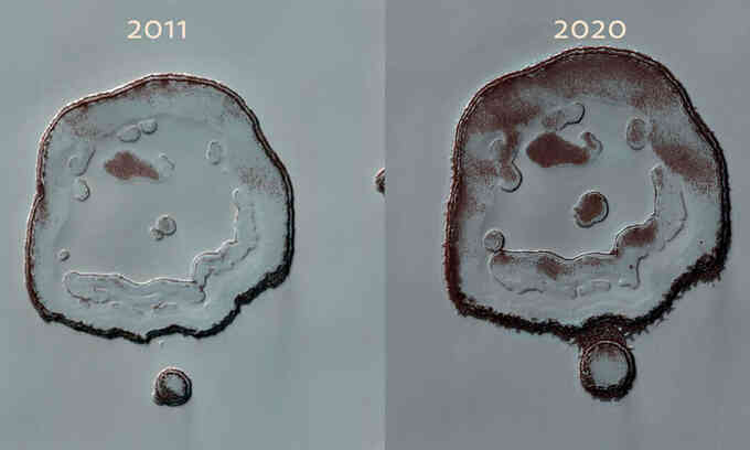 Thay đổi của mặt cười trên sao Hỏa sau gần 10 năm