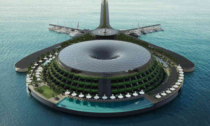 Khách sạn nổi rộng 35.000 m2 có thể xoay tròn