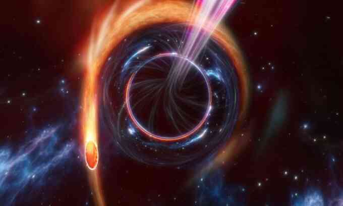 Hố đen phóng vật chất vào Trái Đất sau khi nuốt chửng sao