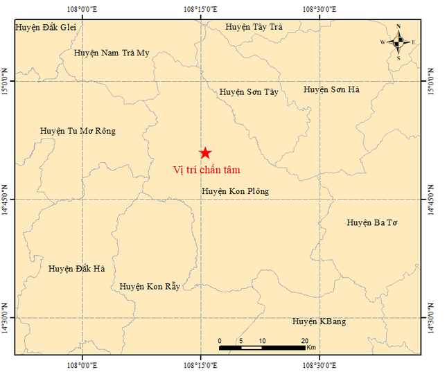12 trận động đất liên tiếp tại Kon Tum