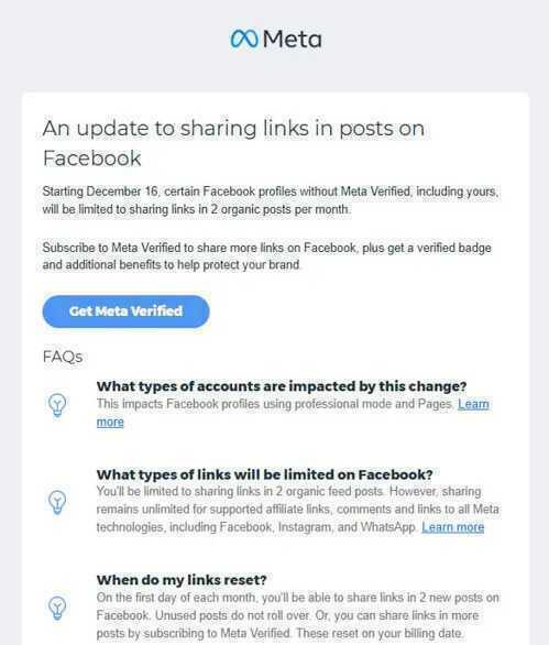 Facebook tính phí người dùng chia sẻ đường link