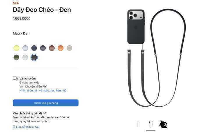 Dán dây đeo iPhone 17 chính hãng giá hơn 1,6 triệu đồng