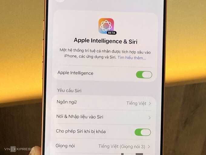 Apple Intelligence hỗ trợ tiếng Việt