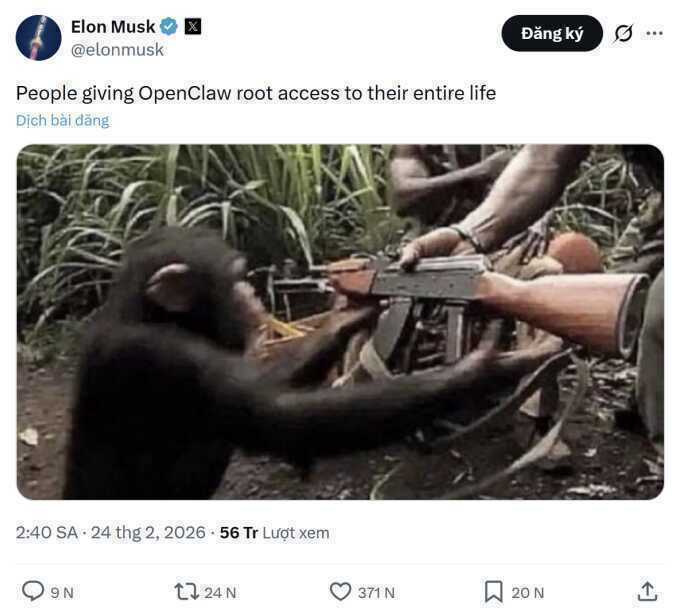 Elon Musk châm chọc việc trao quyền cho tác nhân AI