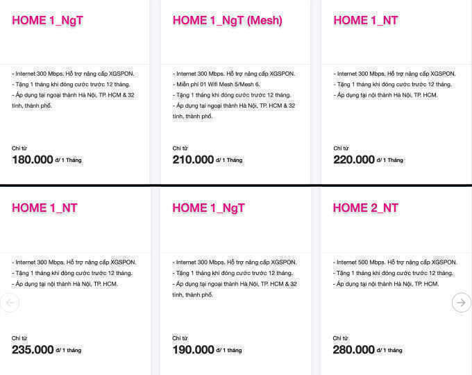 Ba nhà mạng đồng loạt tăng giá cước Internet cố định