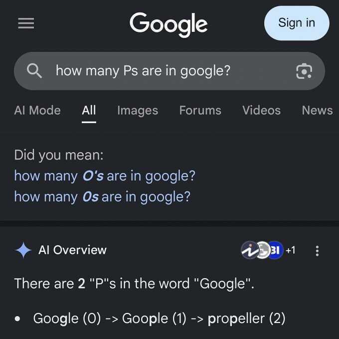 AI của Google đánh vần kém