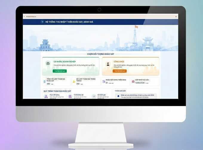 Cổng khảo sát người dân về 67 dịch vụ công ở Hà Nội