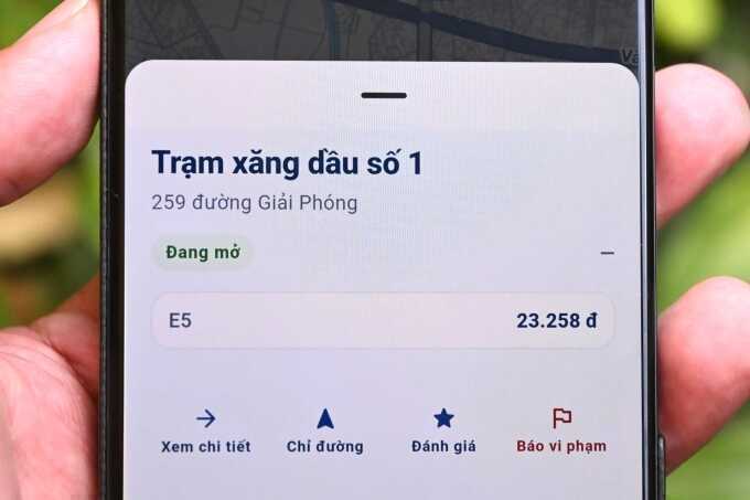 Ứng dụng tra cứu giá xăng và phản ánh vi phạm chất lượng